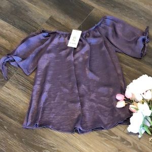 Off Shoulder Top with Tie detailed sleeves